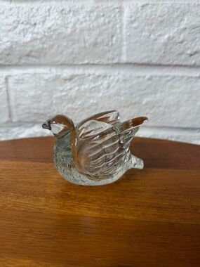 Vintage 1970s Avon Crystal Glass Dove in Flight Candle Votive, Romantic Cottage